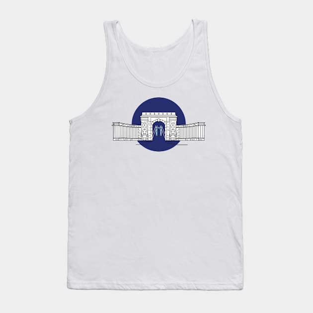 NYC Manhattan Bridge - Line Art Tank Top by alexlaw17